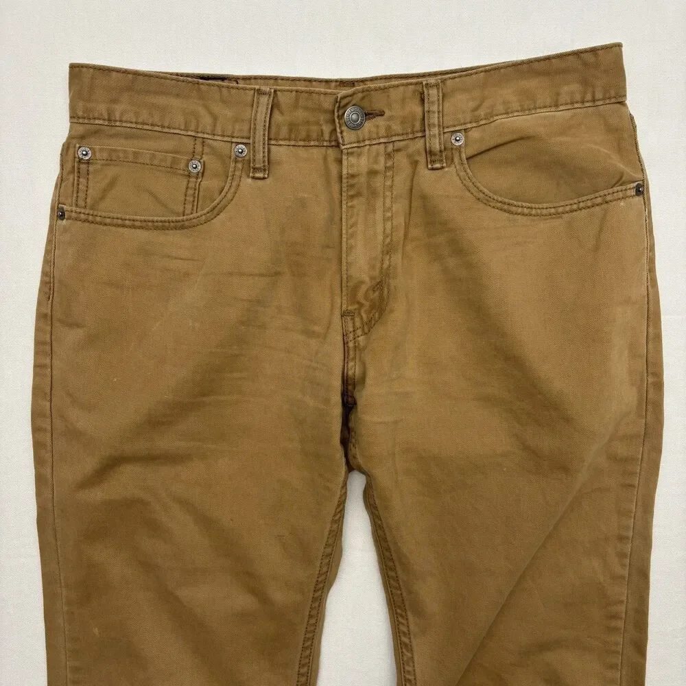 Levi’s 514 Straight Fit 32x30 Brown Stretch Jeans Mens Classic Mid Rise Casual